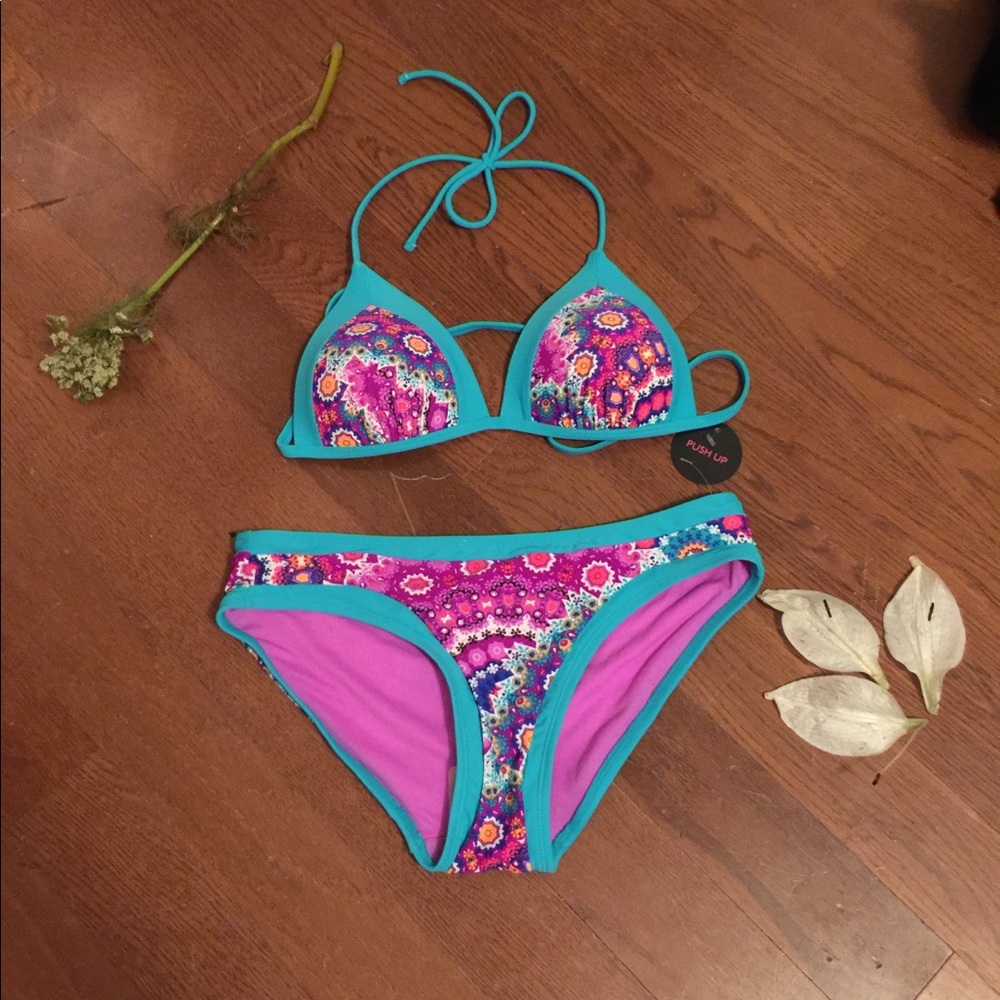 Cute multi colored swim set